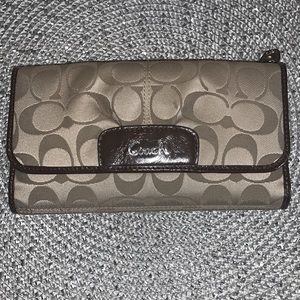 COACH Ashley Signature Large Checkbook Wallet